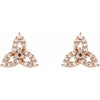 Celtic Trinity Natural Diamond 1/10 CTW Stud Earrings in 14K Celtic Gold