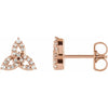 Celtic Trinity Natural Diamond 1/10 CTW Stud Earrings in 14K Rose Gold