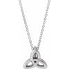 Celtic Trinity Necklace in 14K White Gold or Sterling Silver 
