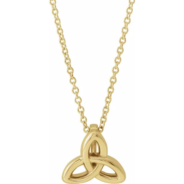 Celtic Trinity Necklace in 14K Yellow Gold 