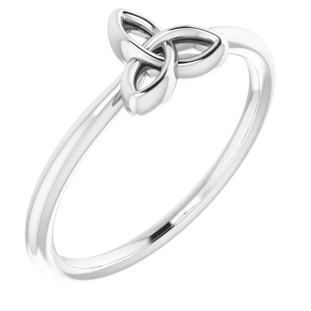 Celtic Trinity Ring in 14K White Gold or Sterling Silver