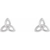 Celtic Trinity Stud Earrings in 14K White Gold