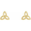 Celtic Trinity Stud Earrings in 14K Yellow Gold