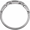 Chain Link 1/6 CTW Natural Diamond Ring in White Gold or Sterling Silver