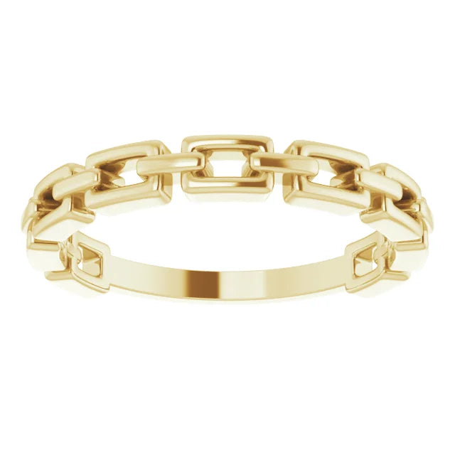 Chain Link Dreams Ring in Solid 14K Yellow Gold