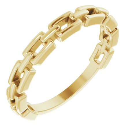 Chain Link Dreams Ring in Solid 14K Yellow Gold
