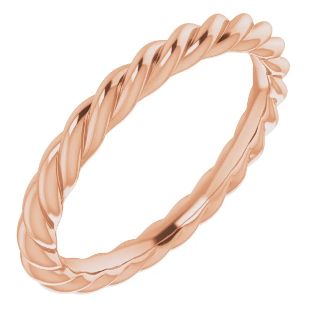 Classic Skinny Rope Wear Everyday™ Band Ring 3 MM in Rose Gold