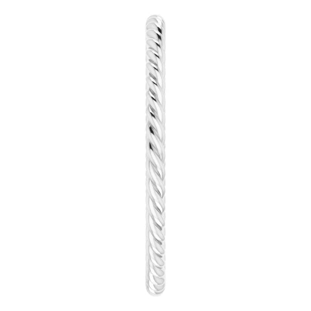 Classic Skinny Rope Wear Everyday™ Band Ring 1.3 MM in White Gold or Sterling Silver