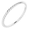 Classic Skinny Rope Wear Everyday™ Band Ring  1.3 MM in White Gold or Sterling Silver