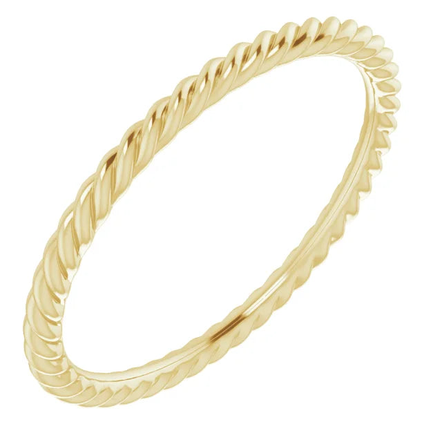 Classic Skinny Rope Wear Everyday™ Band Ring 1.3 MM in Yellow Gold 