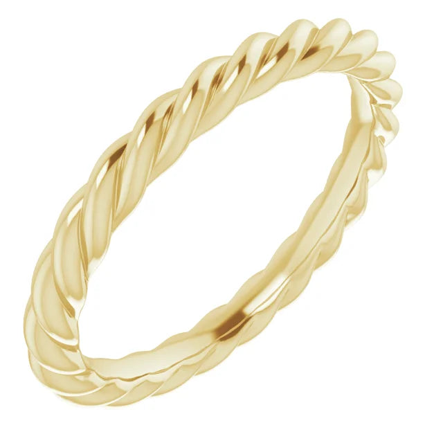 Classic Skinny Rope Wear Everyday™ Band Ring 3 MM in Yellow Gold 
