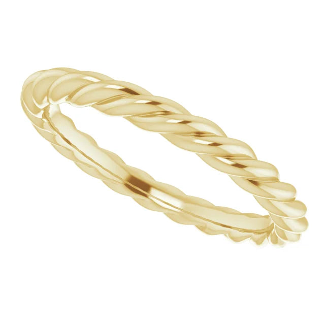 Classic Skinny Rope Wear Everyday™ Band Ring 3 MM in Yellow Gold 