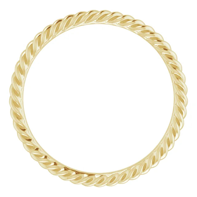 Classic Skinny Rope Wear Everyday™ Band Ring 2 MM in Yellow Gold 