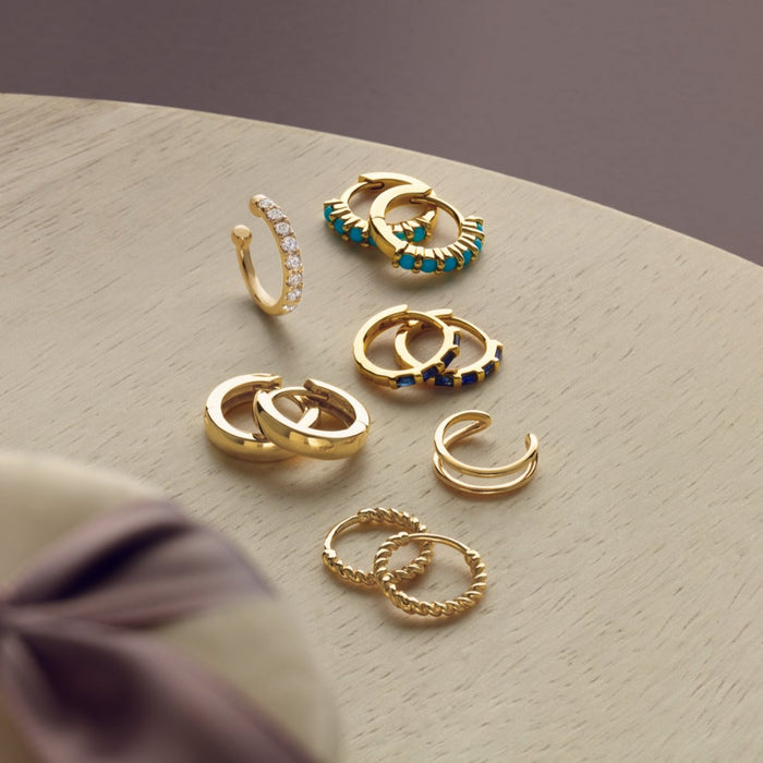 Collection of 14K Gold Hoops and Ear Cuffs 