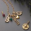 Collection of Charms on 14K Yellow Gold Paperclip Style Chain