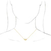 Crescent Moon & Star Adjustable Necklace 14K Yellow Gold on Model Rendering