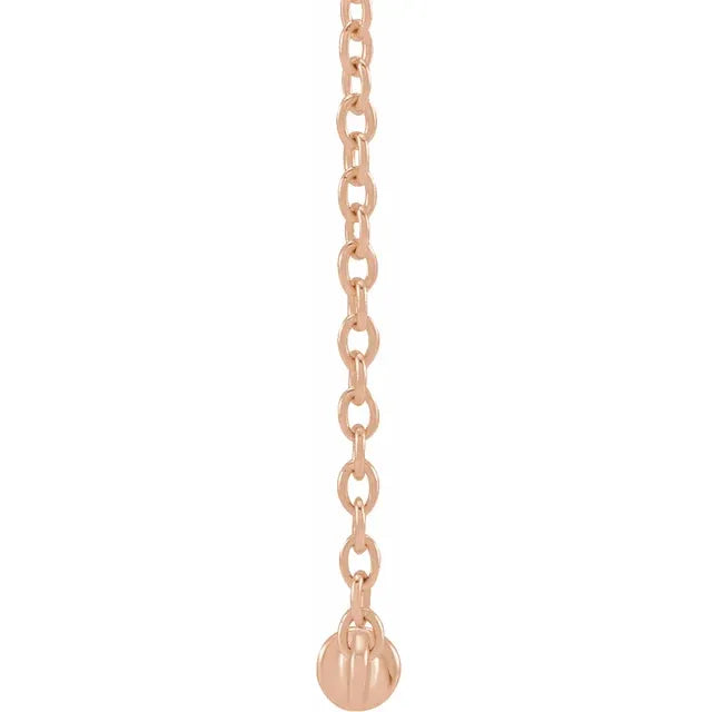 Bar Down Cultured Pearl 18" Necklace 14K Rose Gold