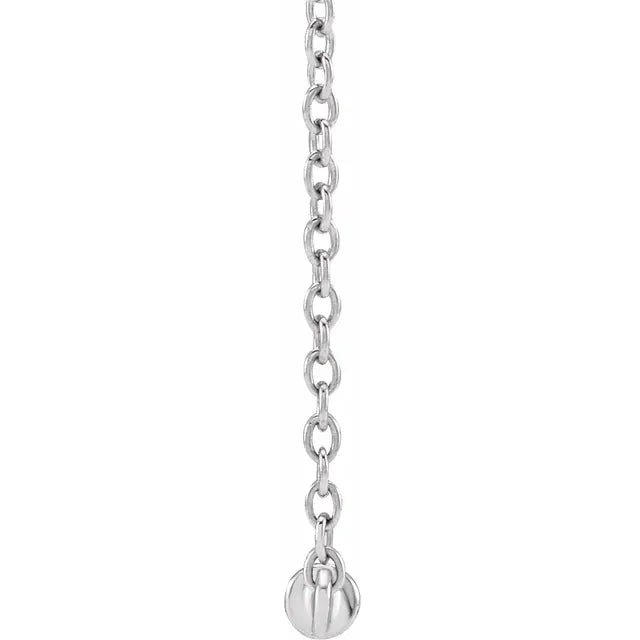 Bar Down Cultured Pearl 18" Necklace 14K White Gold