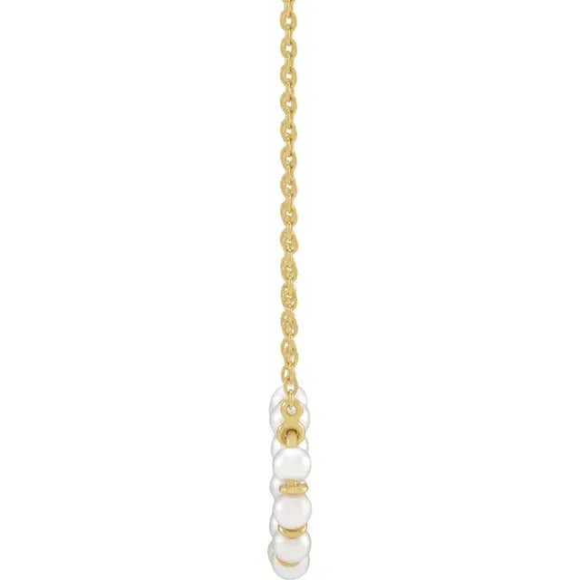 Circle Cultured Pearl 18" Necklace in 14K Yellow Gold