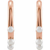 Cultured Pearl Hoop Earrings in 14K Rose Gold 