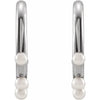 Cultured Pearl Hoop Earrings in 14K White Gold or Sterling Silver
