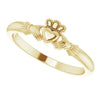 Claddagh Celtic Love Friendship Ring Solid 14K Yellow Gold 