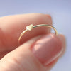 Dainty Minimalist Stackable Heart Ring 14K Yellow Gold