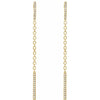 Cool Girl Dangle Natural Diamond Hinged Hoop Chain Earrings 14K Yellow Gold