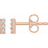 Wear Everyday™ Minimalist Perfection Diamond Bar Stud Earrings in 14K Rose Gold, Choose Lab-Grown or Natural Diamonds