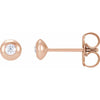 Domed Bezel Set Natural Diamond Stud Earrings .06 CTW 14K Rose Gold