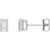 Emerald 4 Prong Lab-Grown Diamond Stud Earrings in 14K White Gold Choose 3/4 or 1 1/2 CTW