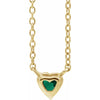 Heart Shaped Lab-Grown Emerald 14K Yellow Gold Necklace