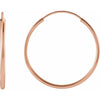 Flexible Endless Hoop Earrings 14K Rose Gold 20 MM