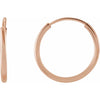 Flexible Endless Hoop Earrings 14K Rose Gold 12 MM
