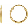 Wear the Diamond Dangles on our Flexible Endless Huggie Hoop Earrings shown here in 14K Yellow Gold