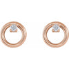 Endless Love Circle Natural Diamond Stud Earrings 14K Rose Gold
