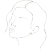 Endless Love Circle Natural Diamond Stud Earrings 14K Yellow Gold on Model Rendering