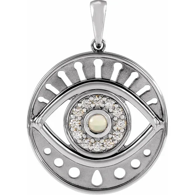 Silver Evil Eye Pendant Necklace Greek Protection with Chain – ZaveriX  Silver
