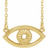 Evil Eye 16" or 18" Necklace Solid 14K Yellow Gold 