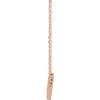 Faith Script Necklace 16" or 18" in 14K Rose Gold Side View