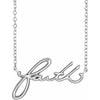 Faith Script Necklace 16" or 18" in 14K White Gold