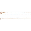 Figaro 1.28 MM Chain Bracelet or Necklace in 14K Rose Gold 