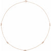 1/3 CTW Diamond 5-Station 18" Necklace 14K Rose Gold Ethical Sustainable Fine Jewelry Storyteller by Vintage Magnality