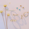 Flower Crown Hoop Earrings and Ring in 14K Yellow Gold