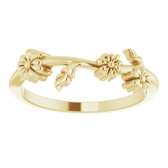 Flower Crown Stackable Ring in 14K Yellow Gold Sizes 4.00-9.00