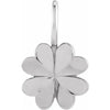 Four Leaf Clover Charm Pendant in Solid 14K White Gold or Sterling Silver