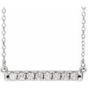 Lab-Grown Diamond French-Set Bar Adjustable Necklace 14K White Gold