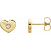 Full Heart Natural Diamond Stud Earrings in 14K Yellow Gold 