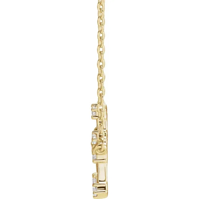 Gemini Zodiac Constellation Natural Diamond Necklace in 14K Yellow Gold Side View