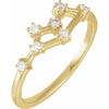 Gemini Constellation Zodiac Natural Diamond Ring in 14K Yellow Gold